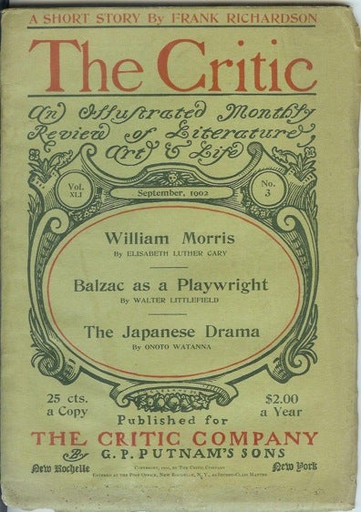 Item #19471 AGAIN THE LITERARY ASPIRANT. (Article in "The Critic." Vol. XLI, No. 3. Sept. 1902). Jack London.