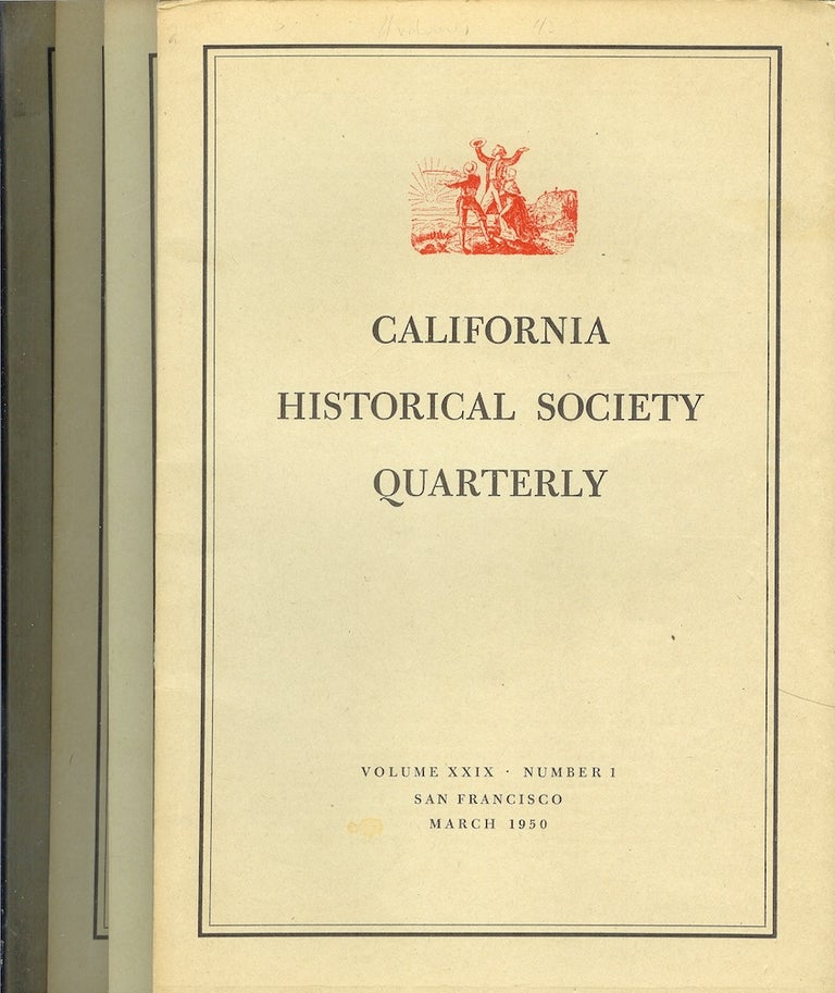 Item #20147 CALIFORNIA HISTORICAL SOCIETY QUARTERLY Volume XXIX, Numbers 1 - 4 (March-Dec., 1950). Gladys C. Wickson.