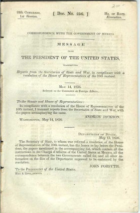 Item #20217 Correspondence with the Government of Mexico; Message from the President of the...