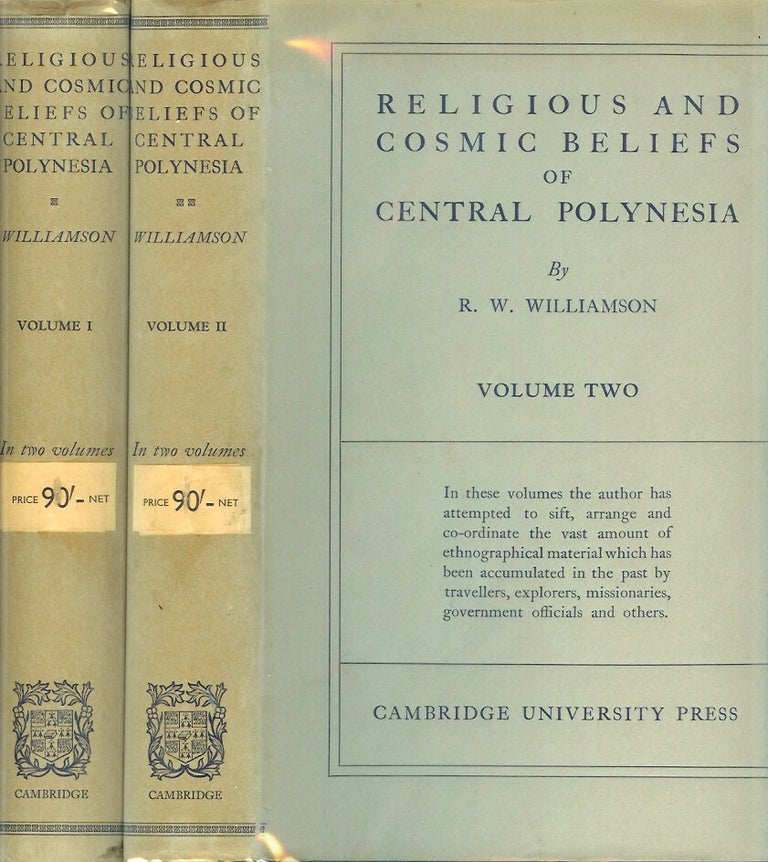 Item #22106 RELIGIOUS AND COSMIC BELIEFS OF CENTRAL POLYNESIA. Robert W. Williamson.