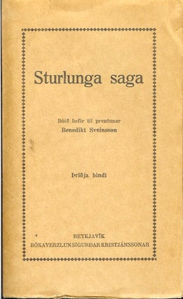 Item #22390 STURLUNG SAGA III. Benedikt Sveinsson