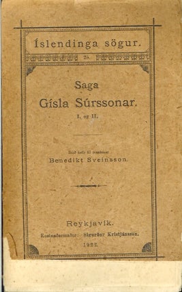 Item #22404 SAGA GISLA SURSSONAR I og II. Benedikt Sveinsson