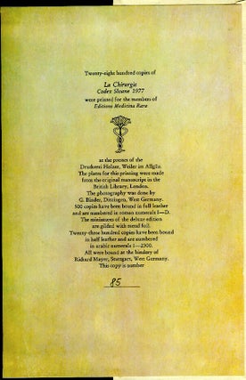 La Chirurgie: Codex Sloane 1977. (LIVRE DE CHIRURGIE.)