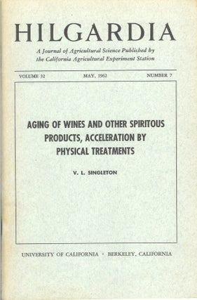 Item #22796 AGING OF WINES AND OTHER SPIRITOUS PRODUCTS, ACCELERATION BY PHYSICAL TREATMENTS....
