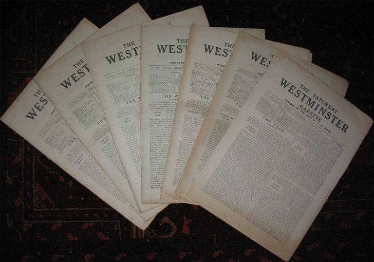 Item #23076 7 ISSUES OF "THE SATURDAY WESTMINSTER GAZETTE" EACH CONTAINING THE FIRST APPEARANCE OF A WORK BY A. E. COPPARD. A. E. Coppard.