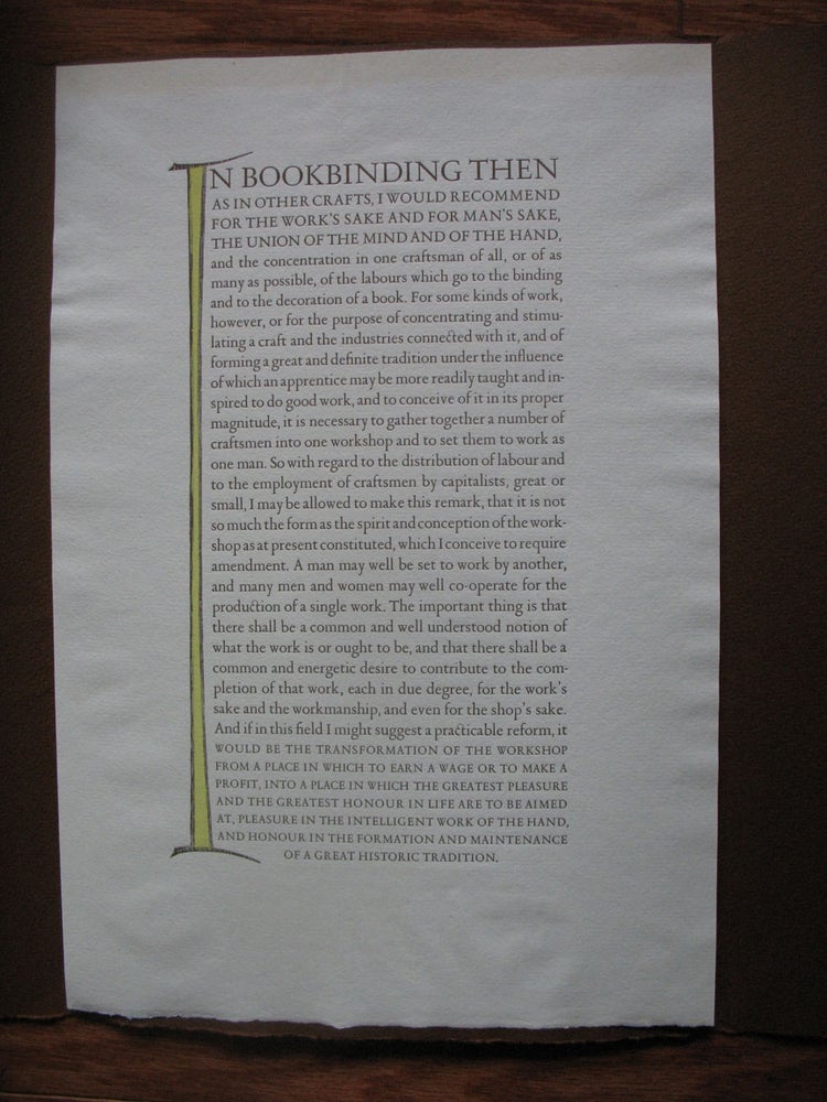 Item #23219 "In Bookbinding Then." (Golden Rules for the Bookbinder). Allen Press.