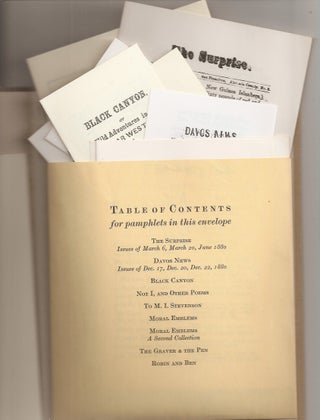 THE PRIVATE PRESS VENTURES OF LLOYD OSBOURNE AND R. L. S.With facsimiles of their publications.